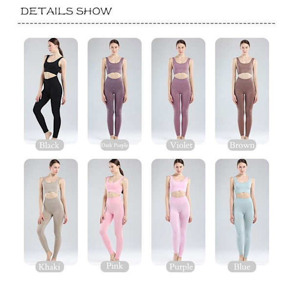 Yoga Set Dam Gym Kläder Kvinnlig Hög Midja Yoga Byxor Träningsdräkt Dam Fitness Kläder 3 Pcs Set Violet M
