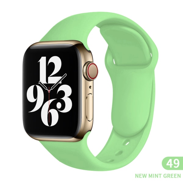 Sport silikonrem för Apple Watch 6 Series SE 754321 41MM 45 44MM 40MM watch för iWatch 42MM 38MM armband New Custard 42mm 44mm 45mm SM