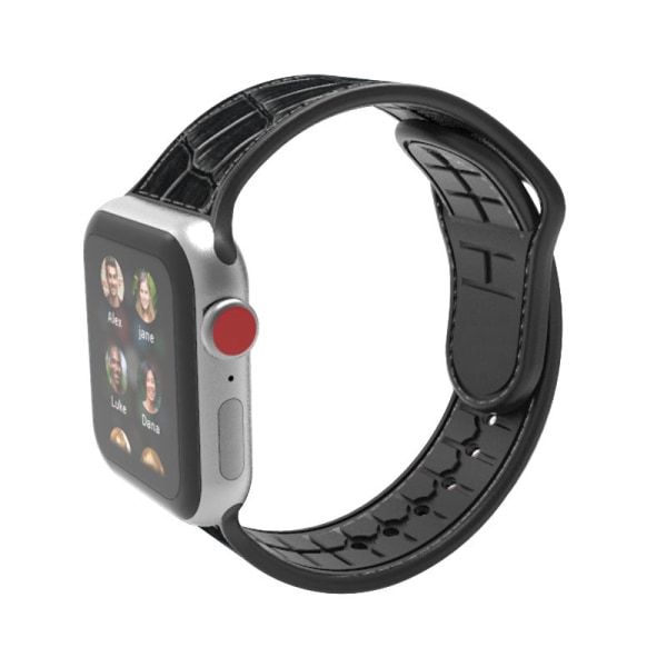 Läderarmband för Apple Watch och Apple Watch Crocodile skin blue 42/44mm