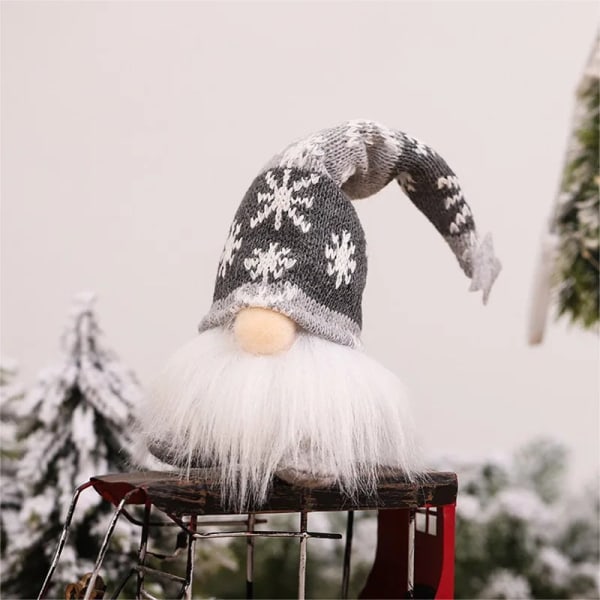 Lysande Tomte Jul Ansiktslös Docka God Jul Hemdekoration Navidad Natal Gåva till Nyår 2023 Julklappar Long Gray With battery and Led