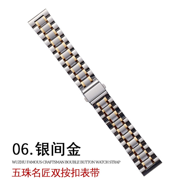 Klockarmband för Apple Watch iWatch för 38-40-41mm silver guld vikspänne