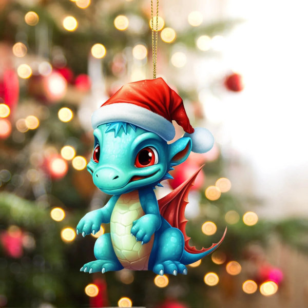 Jul Akryl Drake Baby Ägg Ornament Jul Hängande Julgransprydnad Juldekorationer 2024 C One Size