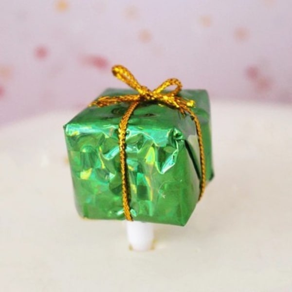 Julekage Dekorativ Indsættelse Græsring Blade Sika Hjort Juletræ Gavepose Fødselsdag Bagning 2.5cm green gift bag