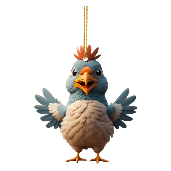 Roliga Hängande Tupp Ornament Gård Djur Thanksgiving Juldekoration Julgran Kyckling Hängen Barn Favörer F