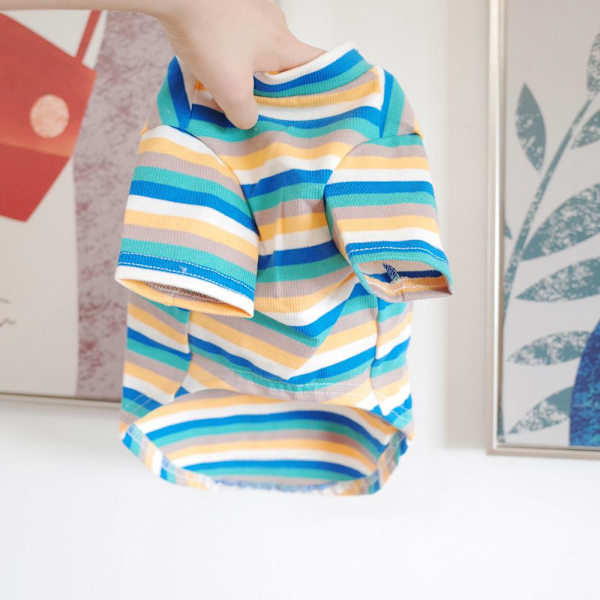 Kjæledyrklær Hund Høst Vinter Klær Strikket Stripe Blue stripes XL