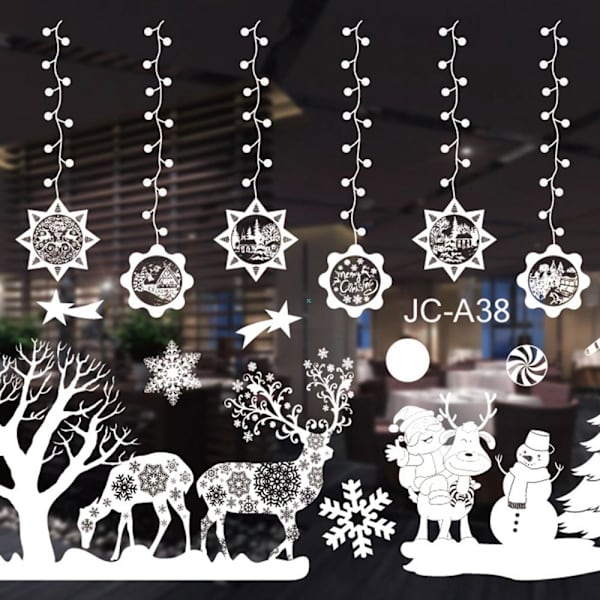 Jul Vägg Fönster Stickers God Jul Dekoration För Hem Julpynt Xmas Navidad Gåva Nyår 17