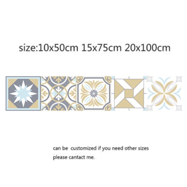 Mosaikklistermärken i arabisk stil för vardagsrum Kök Retro 3D Vattentät väggmålning Dekal Badrumsinredning självhäftande tapeter 16 10x50cm