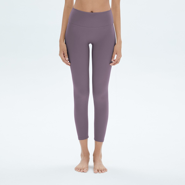 Europeiske og amerikanske høytlivs Lulu yogabukser med ingen pinlig søm, stretch, hofteløft, treningsbukser Iris tectorum purple S