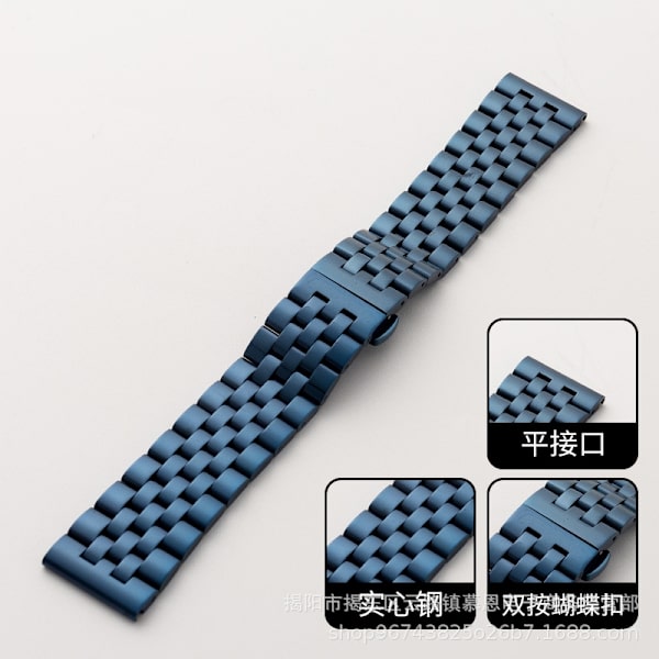 Klockarmband för Apple Watch iWatch 38/40/41/s10 42mm gränssnitt blå-Mido fem-stålband med snabbfästen
