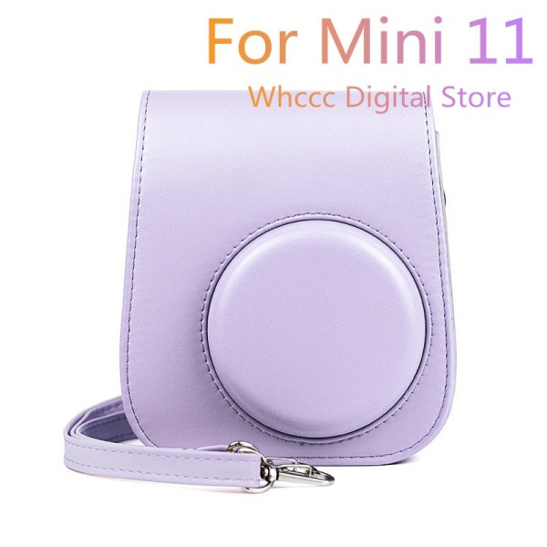 Til Instax Mini 11 Kamerataske PU Læder Blød Silikone Cover Taske til Fujifilm Polaroid Film Kamerataske med Skulderrem Blue2