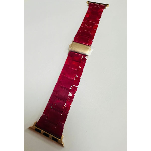 Klockarmband för Apple Watch iWatch för S10-42mm 38/40/41mm Marmor Röd