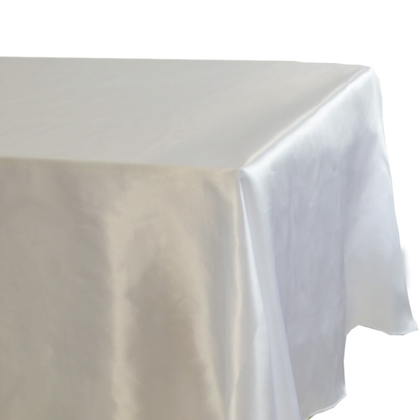 Rektangulær satengduk Overlegg Bryllupsbankett Tapete Hjem Spisebord Dekke Jul Halloween Bursdag Duk Red 145X250CM