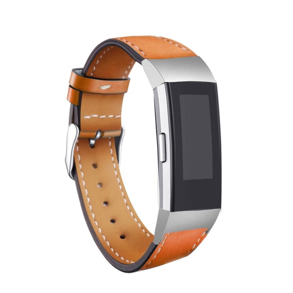 Ersättningsarmband för Fitbit Charge 3 Läderarmband Utbytbara Smart Fitness Klockarmband med Rostfri Ram för Charge3 O