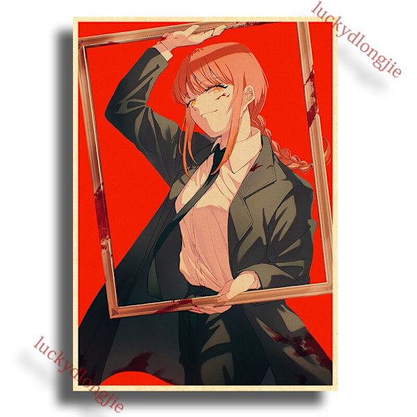 Chainsaw Man Anime Plakat Retro Kraft Papir Vintage Hjem Indretning Maleri Stue Billede Gave Væg Klistermærker Cafe Indretning Kunst Væg 42X30cm(A3) 14