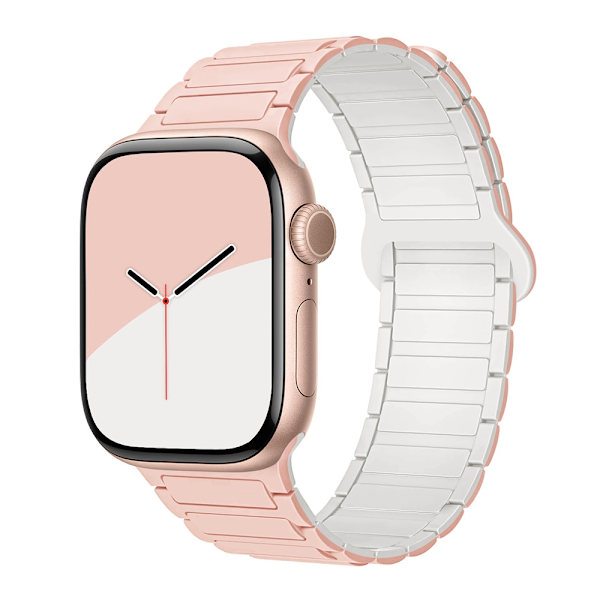 Kellon ranneke Apple Watch iWatch 38/40/41/10 sukupolvelle 42MM universaali vaaleanpunainen hiekka virallisella valkoisella