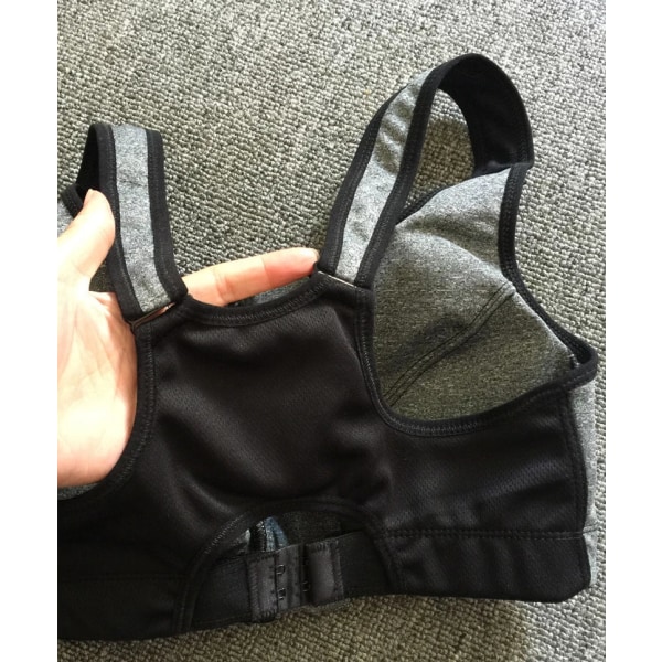 Yoga BH Stötsäker Andningsbar Gym Träningskläder För Kvinnor GRAY 4XL