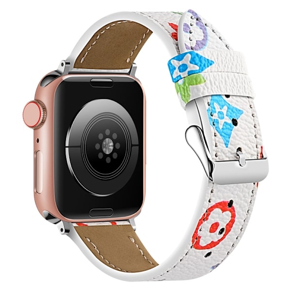 Klockarmband för Apple Watch iWatch Vita blommor 38/40/41