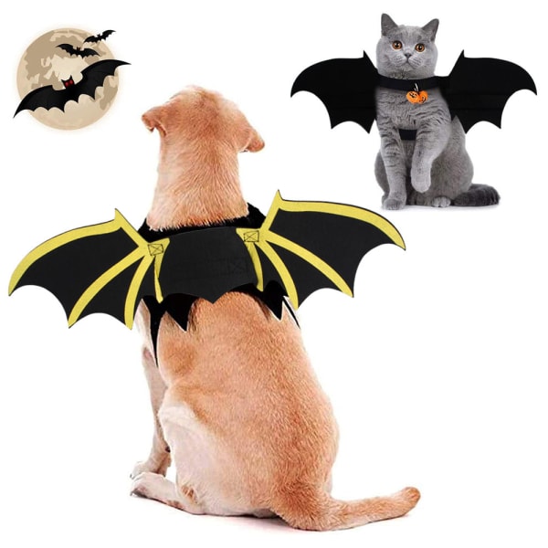 Husdjurskläder Halloween Katt Hund Fladdermusvingar Förvandlingskläder Printed bat ordinary B06402 M
