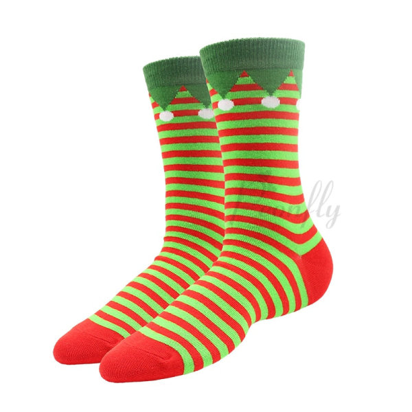 Julstrumpor PEONFLY Nya Färgglada Bomullsstrumpor Herrstrumpor Harajuku Hip Hop Roliga Tecknade Jultomten Kakor 50 EUR36-40