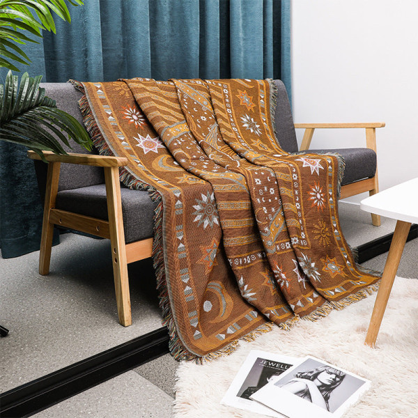 Jacquard Tapestry Utomhus Picknickmatta Bohemisk Chenille Multifunktionell Dekorativ Sofföverdrag No. 5 color 90x90
