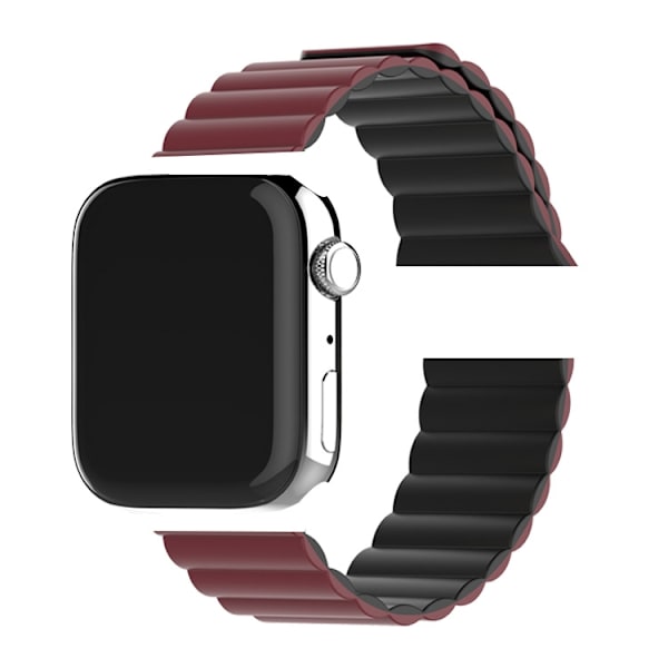 Klockarmband för Apple Watch iWatch 38/40/41mm vinröd med svart