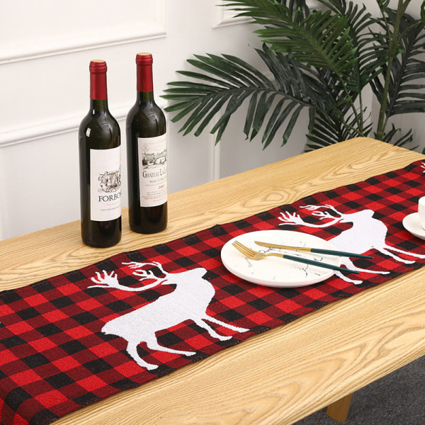 Joulukoristeet Neulottu Kangas Pöytäliina Ruokapöytä Joulupukki Koristelu Kodin Sisustus Electric embroidery deer