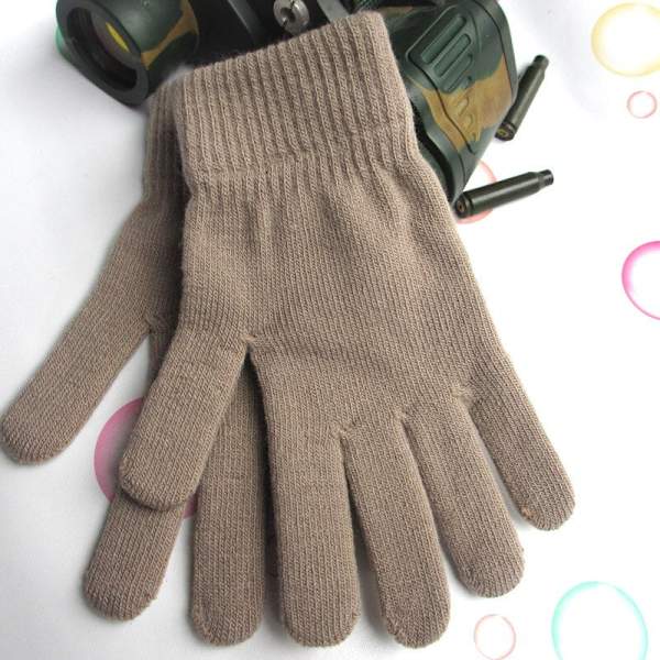 1 Par Herr Vinter Varma Stickade Handskar Flexibla Fullfingerhandskar Tjocka Ull Kashmirhandskar för Smart Phone Tablet 4