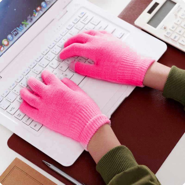 1 Par Unisex Vinter Varme Kapacitive Strikhandsker Bløde Komfortable Håndvarmere til Touchskærm Smart Phone Nye Gray One Size