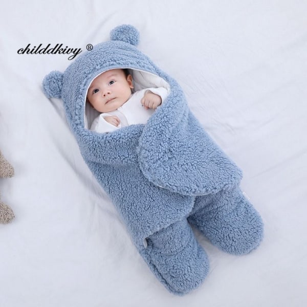 Pehmeät vastasyntyneen vauvan kapalointipeitot vauvan makuupussi kirjekuori vastasyntyneelle unipussi puuvilla paksuuntunut kotelo vauvalle 0-9 kuukautta gray-Fleece 9M