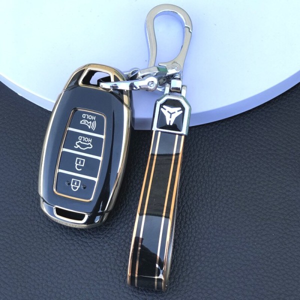 För Hyundai I30 Ix35 KONA Encino Solaris Azera Grandeur Ig Accent Santa Fe Palisade TPU Bilnyckel Fodral Nyckelskydd Nyckelring Grey A
