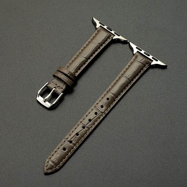 Klockarmband för Apple Watch iWatch 38/40/41mm - lager bambumönster 14 smal midja grå