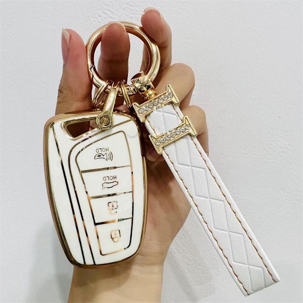 TPU Auton Avaimen Kotelo Hyundai Santa Fe Sport Ix45 Equus Centennial Genesis G80 Grandeur Azera 2013-2016 Avaimenperä Overseas grey R keychain
