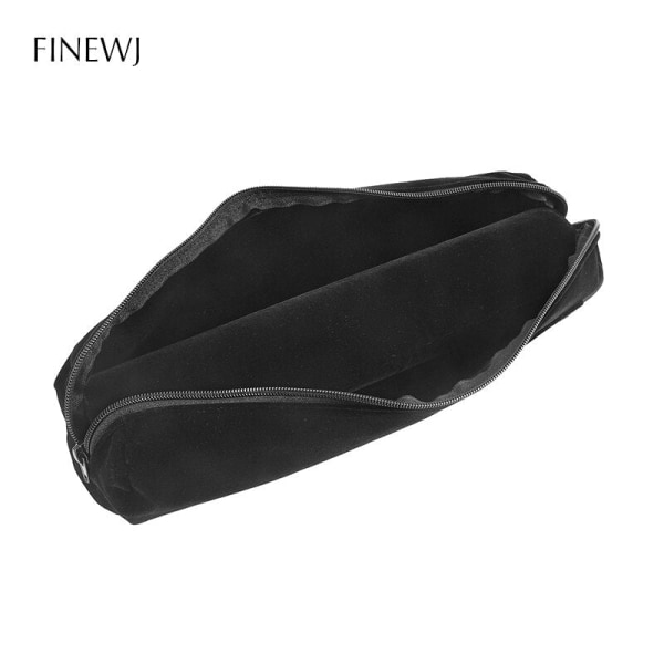 Bärbar Rese Smyckesdisplay Bärväska Dragkedja Rullväska Örhängen Hänge Halsband Kedja Förvaringsfodral Armband Gitter Organiserare Bracelet Bag Balck