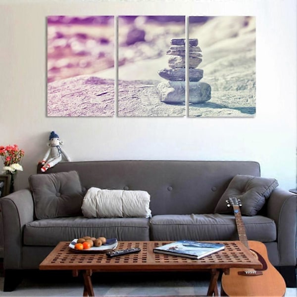 3 st Stenmönster Canvas Väggkonst Målning Tryckt Bild För Hemmakontorsinredning