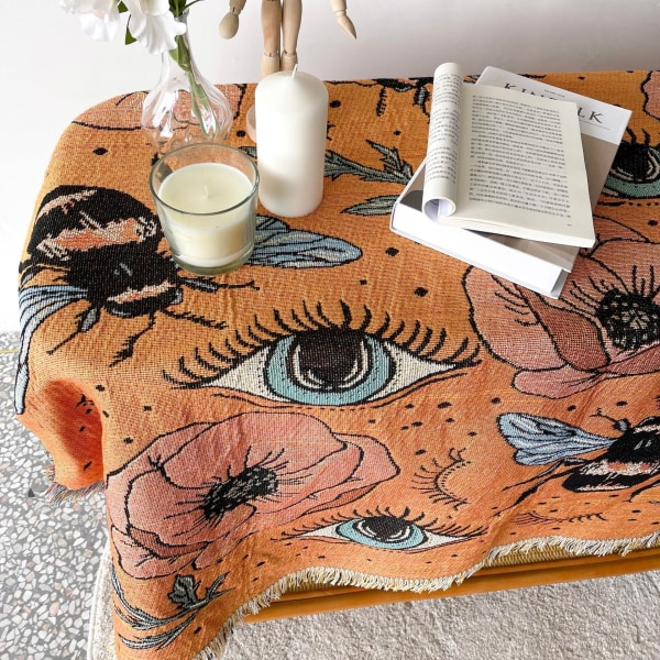 Yaapeet Strandtæppe Mode Håndklæde Campingmåtte Picnic Tæppe Djævleøje Hjem Sofa Kast Tæppe Lejr Telt Udendørs Ondt Øje Deco Xt07-9 130x150