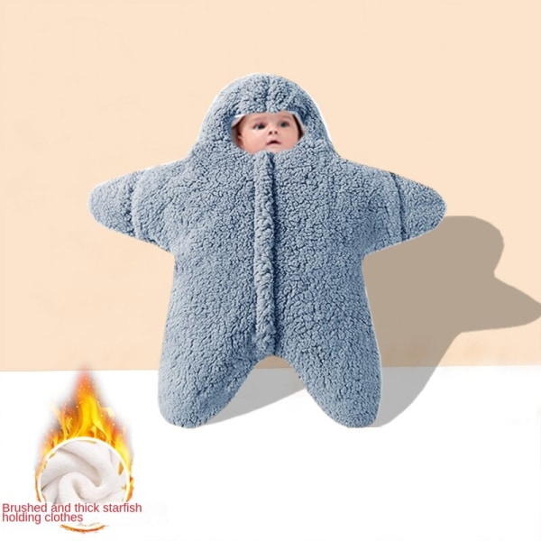 Baby Vinterkläder Paida Star Pyjamas Baby Jumpsuit Söt krypdräkt Sovsäck Pyjamas för toddler Blue 90cm