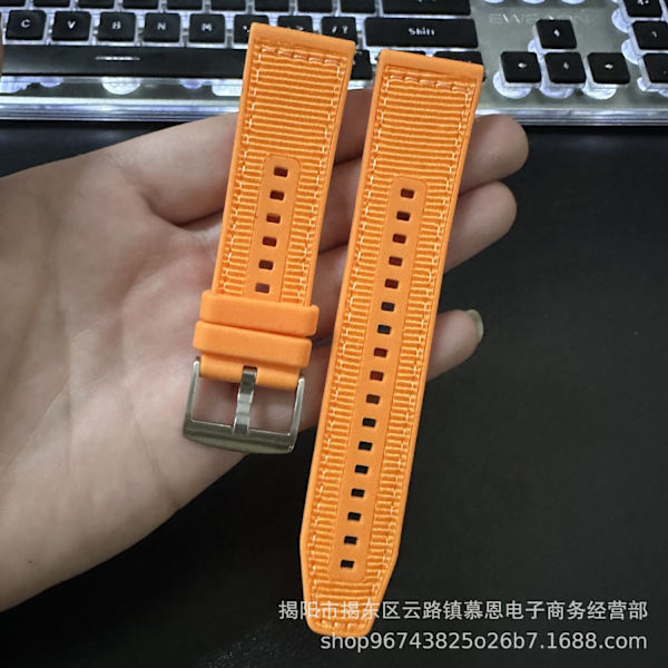 Klockarmband för Apple Watch iWatch 42/44/45/49/s10 46mm gränssnitt orange GT4 nylon silikonarmband