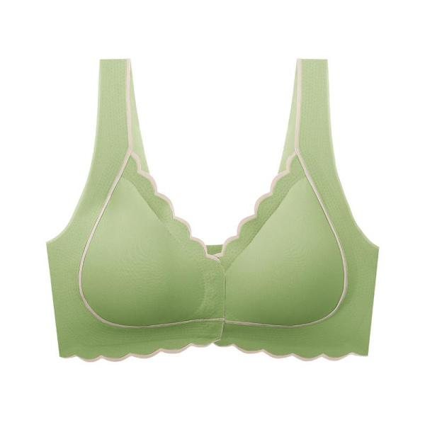Sexig Push Up BH Framknäppning BH Trådlös Väst BH för Kvinnor Enfärgad Underkläder Grey 32B