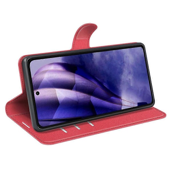 För HMD Skyline Fodral Litchi Textur Stötsäkert Läder Plånbok Telefonfodral - Blå Red