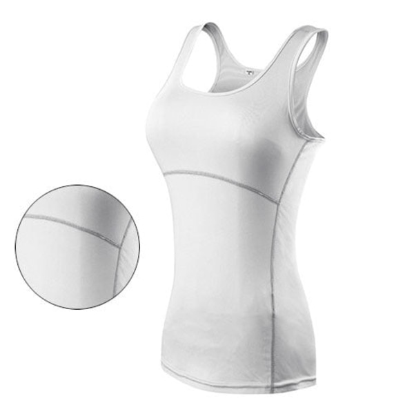 Yoga Tröjor Kvinnor Sexig Gym Sportkläder Väst Fitness Tajt Snabbtorkande white M