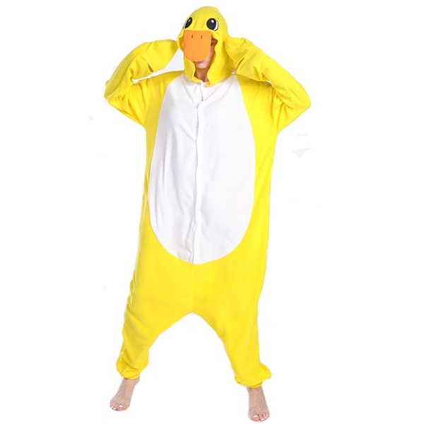 Män Kvinnor Kigurumi Onesie Pyjamas Unisex Animal Cosplay Kostym För Halloween Party Yellow S