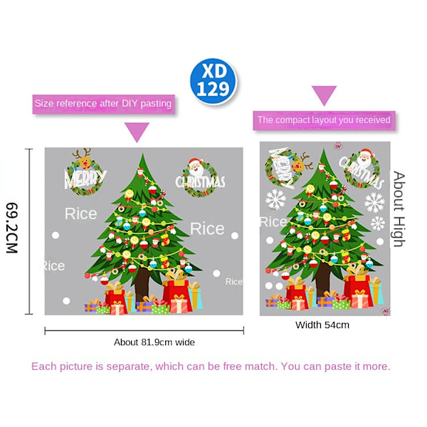 Vinduesglas Klistermærker Atmosfære Layout Glædelig Jul Elektrostatisk Klistermærke Julepynt Til Hjemmet Julepynt C
