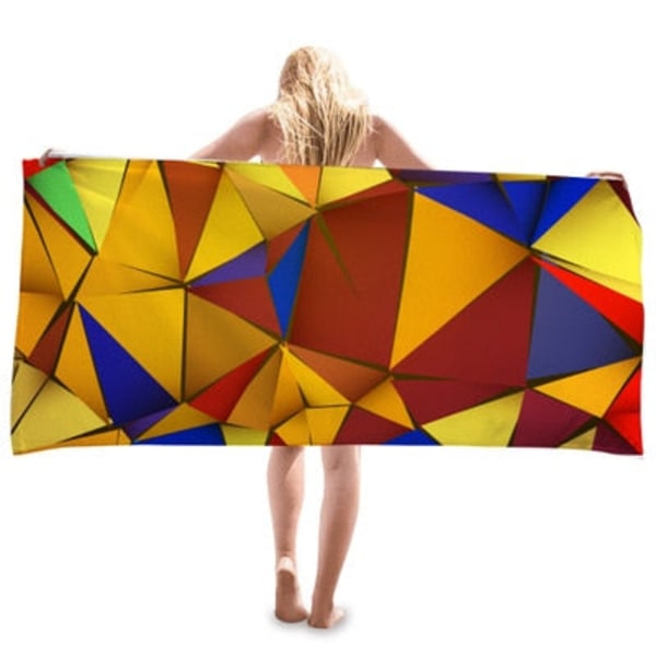 Kreativt Geometrisk Print Strandhåndklæde Udendørs Hurtigtørrende Svømning Surfing Sport Håndklæder Yoga Måtte Strandstol Tæppe 80*160cm 2 80x160m
