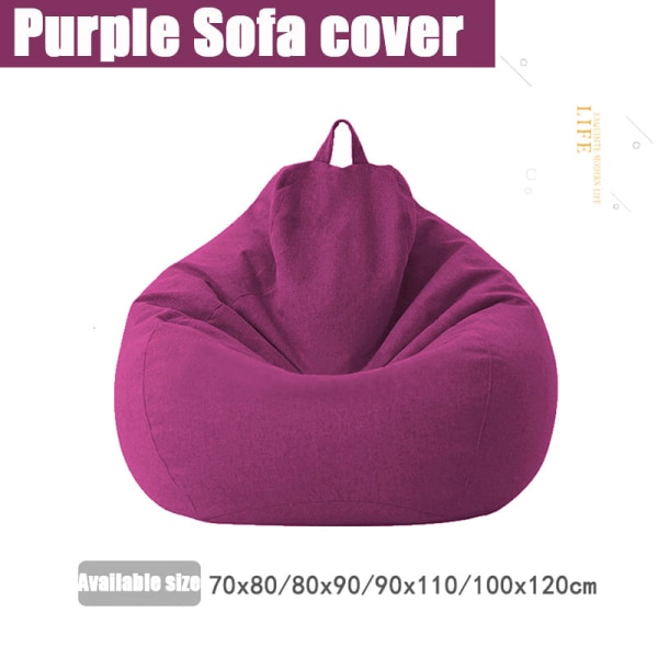 Slipcover Soffor Cover puff Gigante stolar utan fyllmedel Linne Tyg Solstol Sits Bean Bag Puff Puff Soffa Tatami Puff Salon Puff Asiento Black-Sofa cover 70X80cm