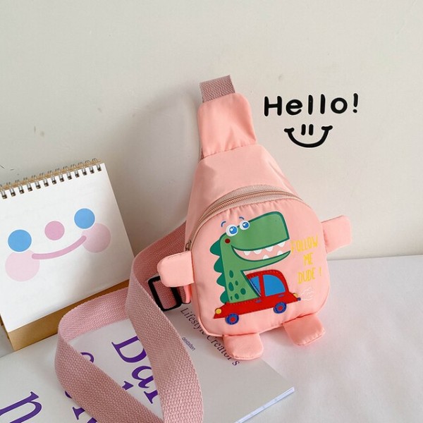 Sød børnetaske tegneserie dinosaur børnetasker børnehave førskole udendørs rejse rygsæk til drenge piger skulder crossbody Red