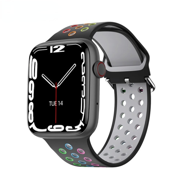 44mm Smart Watch Herr Dam Smartwatch Bluetooth Call Trådlös laddning Custom Dial 2023 Fitness Armband För Apple Android Black Rainbow