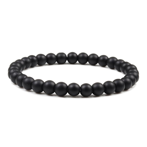 Buddha Sort Hvid Natursten Lava Perler Armbånd Mænd Kvinder Rosenkrans Armbånd Meditation Armringe Yoga Smykker Gave 6mm Lava