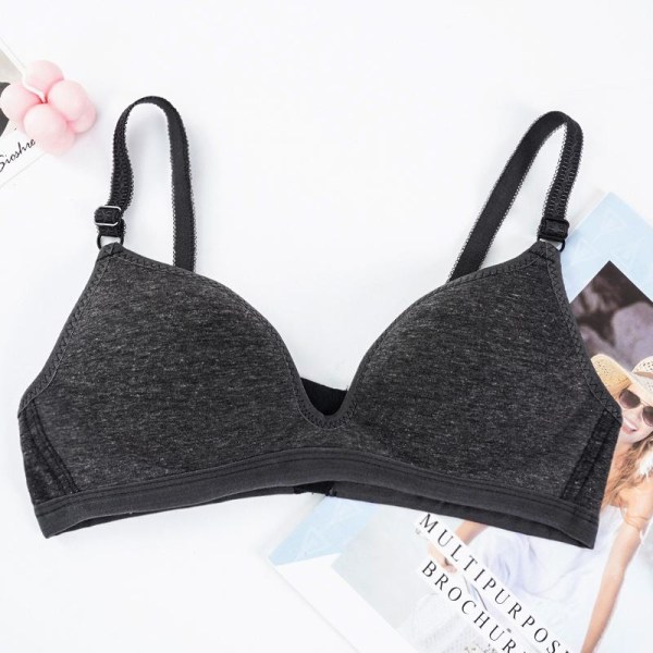 Push Up -rintaliivit, kokoavat Bralette-alusvaatteet, yöpaidat, puuvillaiset, ei kaaria, seksikkäät ohuet saumattomat alusasut, pehmeät naisten Bralette-topit Black 32/70