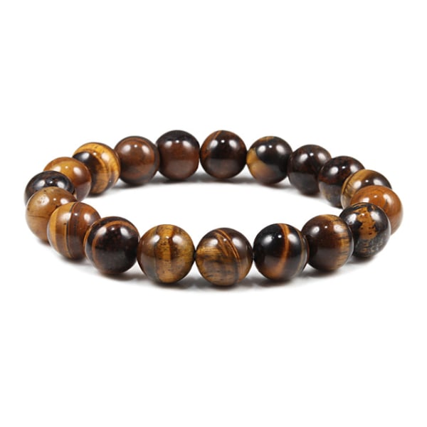 Natursten 6/8/10mm Pärlor Tigeröga Armband Klassiskt Herr Dam Buddha Svart Lava Armband Minimalistisk Yoga Meditationssmycken 6mm Black Pine