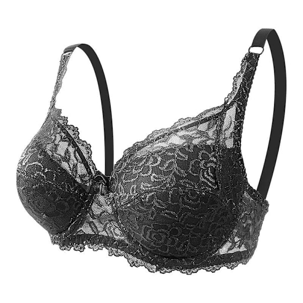 Spets BH Plus Size Underkläder Justerbar Push Up Bekväm Dam BH Purple 38/85CD